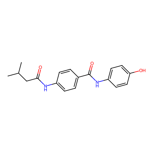 N-(4-hydroxyphenyl)-4-(3-methylbutanoylamino)benzamide structure