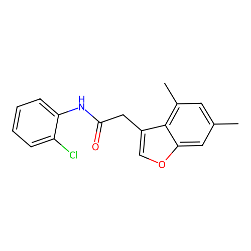 N-(2-chlorophenyl)-2-(4,6-dimethyl-1-benzofuran-3-yl)acetamide structure