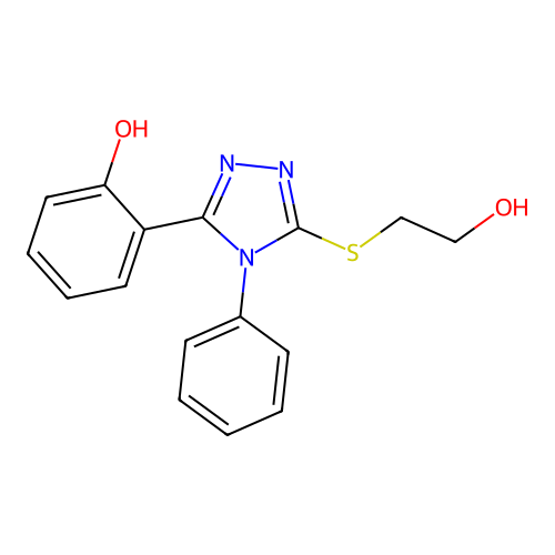 2-{5-[(2-hydroxyethyl)sulfanyl]-4-phenyl-4H-1,2,4-triazol-3-yl}phenol structure