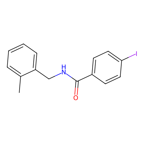 4-iodo-N-[(2-methylphenyl)methyl]benzamide structure