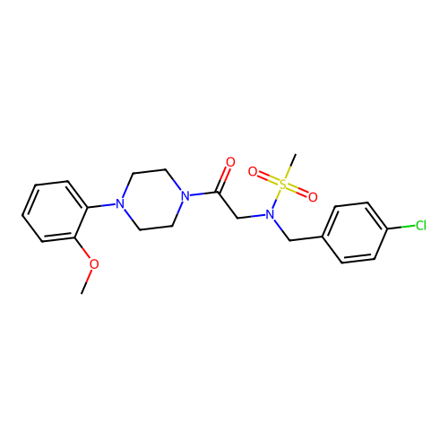 N-[(4-chlorophenyl)methyl]-N-[2-[4-(2-methoxyphenyl)piperazin-1-yl]-2-oxoethyl]methanesulfonamide structure