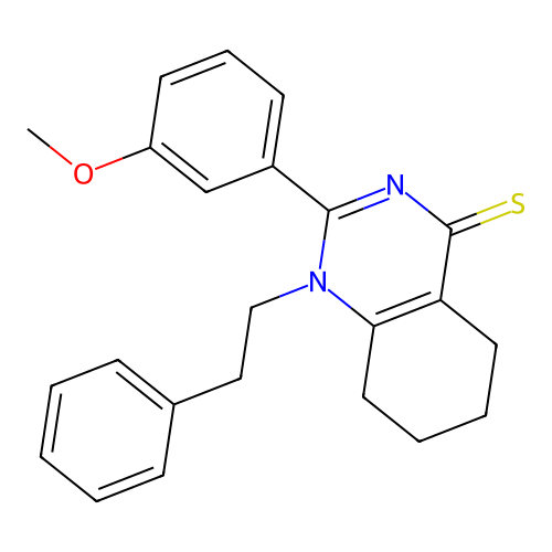 2-(3-methoxyphenyl)-1-phenethyl-5,6,7,8-tetrahydroquinazoline-4(1H)-thione structure
