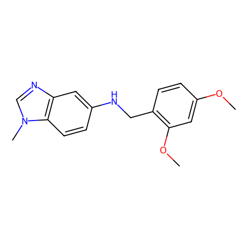 N-[(2,4-dimethoxyphenyl)methyl]-1-methylbenzimidazol-5-amine structure