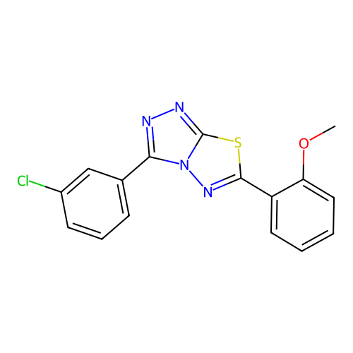 3-(3-Chlorophenyl)-6-(2-methoxyphenyl)-[1,2,4]triazolo[3,4-b][1,3,4]thiadiazole structure