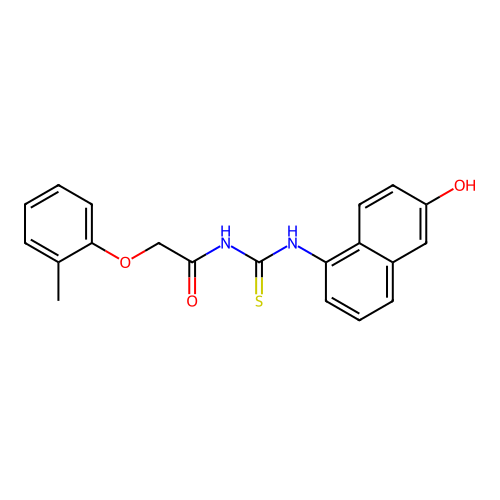 N-[(6-hydroxynaphthalen-1-yl)carbamothioyl]-2-(2-methylphenoxy)acetamide structure