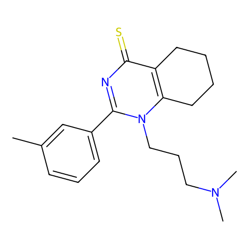 1-(3-(dimethylamino)propyl)-2-(m-tolyl)-5,6,7,8-tetrahydroquinazoline-4(1H)-thione structure