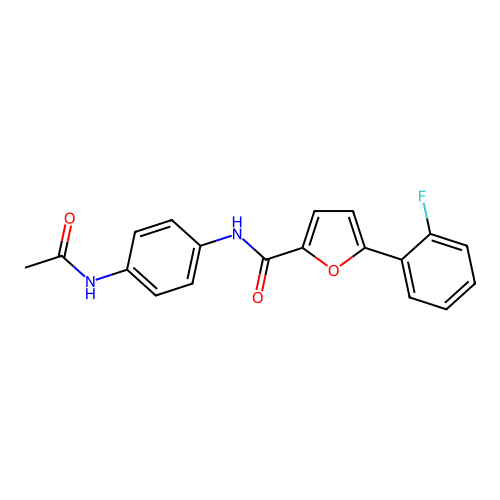N-(4-acetamidophenyl)-5-(2-fluorophenyl)furan-2-carboxamide structure
