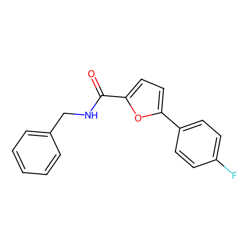 N-benzyl-5-(4-fluorophenyl)furan-2-carboxamide structure