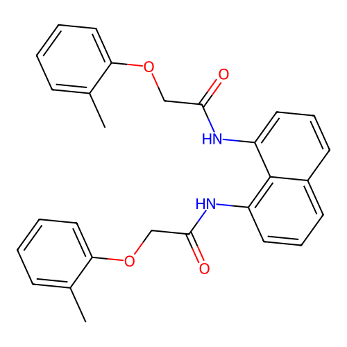 N,N'-naphthalene-1,8-diylbis[2-(2-methylphenoxy)acetamide] structure
