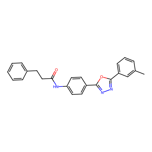 N-[4-[5-(3-methylphenyl)-1,3,4-oxadiazol-2-yl]phenyl]-3-phenylpropanamide structure