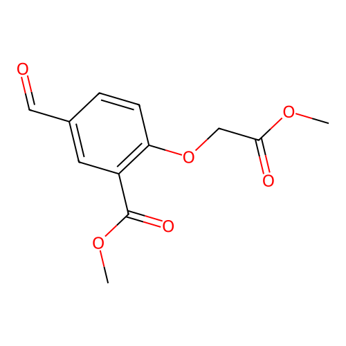 Benzoic acid, 5-formyl-2-(2-methoxy-2-oxoethoxy)-, methyl ester structure