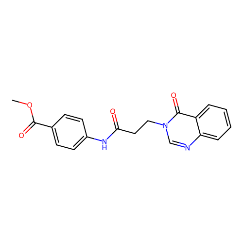 methyl 4-{[3-(4-oxoquinazolin-3(4H)-yl)propanoyl]amino}benzoate structure