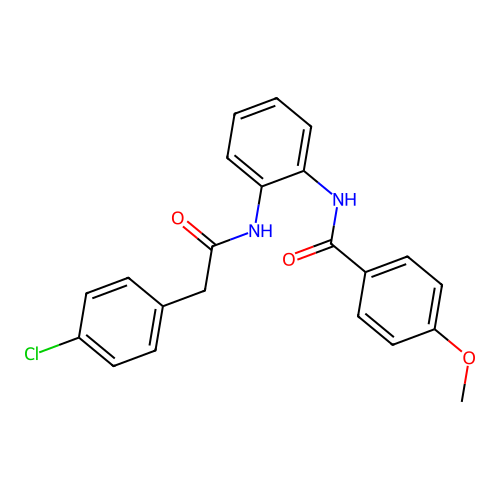 N-[2-[[2-(4-chlorophenyl)acetyl]amino]phenyl]-4-methoxybenzamide structure