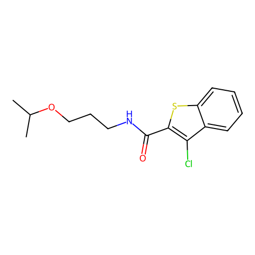 3-chloro-N-(3-propan-2-yloxypropyl)-1-benzothiophene-2-carboxamide structure