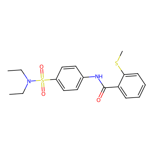 N-[4-(diethylsulfamoyl)phenyl]-2-methylsulfanylbenzamide structure