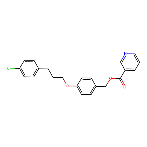 3-Pyridinecarboxylic acid, (4-(3-(4-chlorophenyl)propoxy)phenyl)methyl ester structure