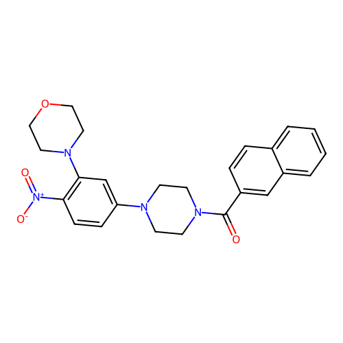 4-{5-[4-(2-Naphthoyl)-1-piperazinyl]-2-nitrophenyl}morpholine structure