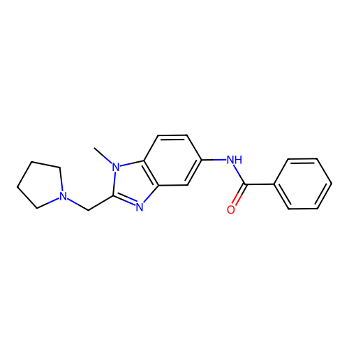 N-[1-methyl-2-(pyrrolidin-1-ylmethyl)benzimidazol-5-yl]benzamide structure