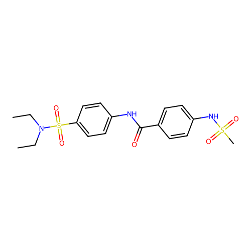 N-[4-(diethylsulfamoyl)phenyl]-4-(methanesulfonamido)benzamide structure