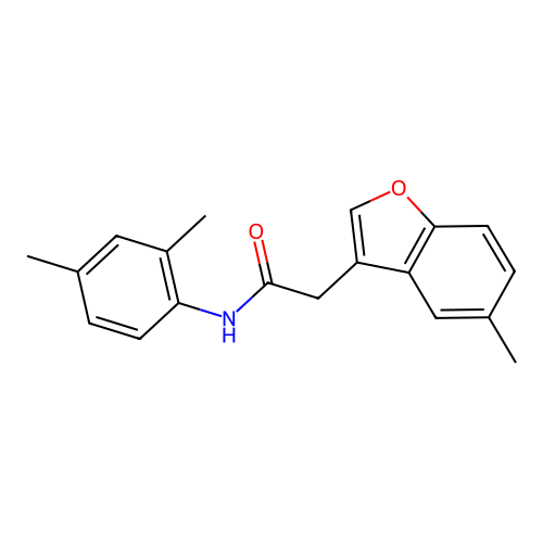 N-(2,4-dimethylphenyl)-2-(5-methyl-1-benzofuran-3-yl)acetamide structure