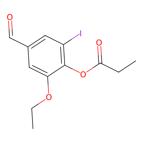 2-Ethoxy-4-formyl-6-iodophenyl propionate structure