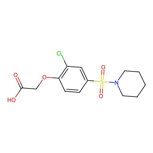 2-(2-Chloro-4-piperidin-1-ylsulfonylphenoxy)acetic acid structure