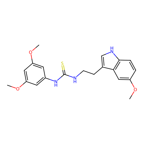 1-(3,5-dimethoxyphenyl)-3-[2-(5-methoxy-1H-indol-3-yl)ethyl]thiourea structure