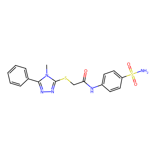 2-[(4-methyl-5-phenyl-4H-1,2,4-triazol-3-yl)sulfanyl]-N-(4-sulfamoylphenyl)acetamide structure