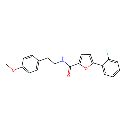 5-(2-fluorophenyl)-N-[2-(4-methoxyphenyl)ethyl]furan-2-carboxamide structure