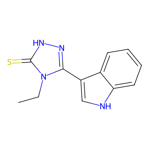 4-ethyl-5-(1H-indol-3-yl)-4H-1,2,4-triazole-3-thiol structure