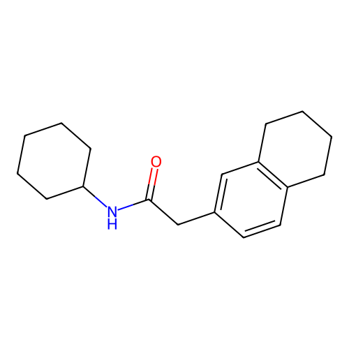 N-cyclohexyl-2-(5,6,7,8-tetrahydronaphthalen-2-yl)acetamide structure