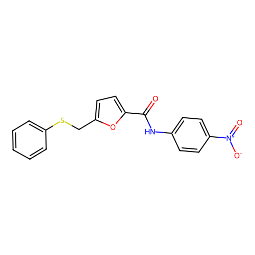 N-(4-nitrophenyl)-5-[(phenylsulfanyl)methyl]furan-2-carboxamide structure