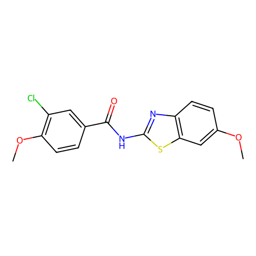 3-chloro-4-methoxy-N-(6-methoxy-1,3-benzothiazol-2-yl)benzamide structure