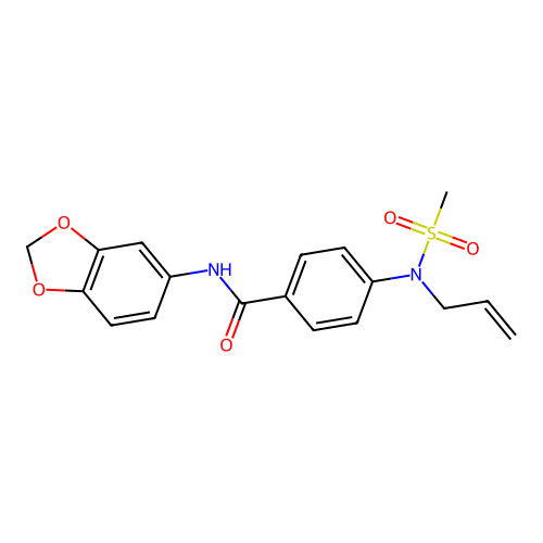 N-(1,3-benzodioxol-5-yl)-4-[methylsulfonyl(prop-2-enyl)amino]benzamide structure
