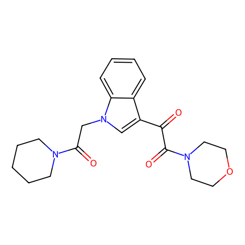 1-Morpholin-4-yl-2-[1-(2-oxo-2-piperidin-1-ylethyl)indol-3-yl]ethane-1,2-dione structure
