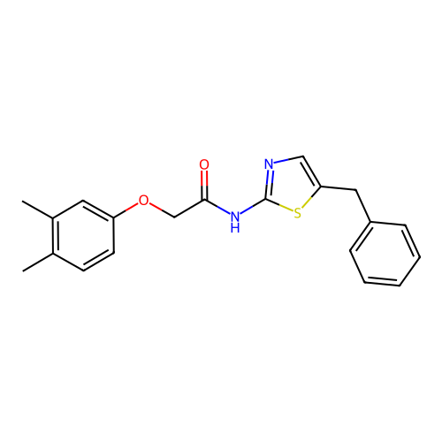 N-(5-benzyl-1,3-thiazol-2-yl)-2-(3,4-dimethylphenoxy)acetamide structure