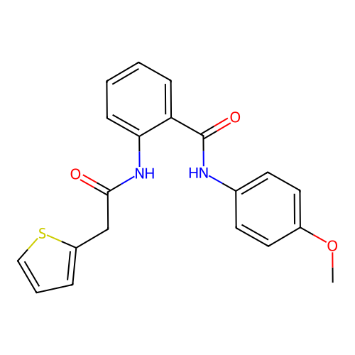 N-(4-methoxyphenyl)-2-[(2-thiophen-2-ylacetyl)amino]benzamide structure