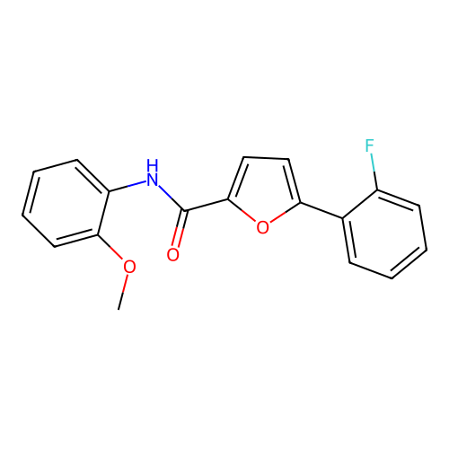 5-(2-fluorophenyl)-N-(2-methoxyphenyl)furan-2-carboxamide structure