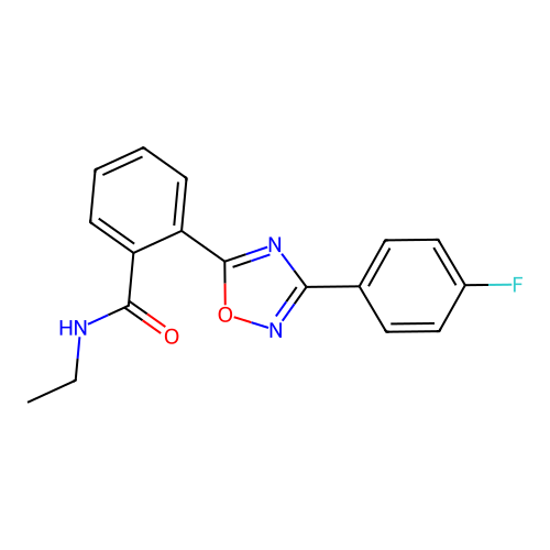 N-ethyl-2-[3-(4-fluorophenyl)-1,2,4-oxadiazol-5-yl]benzamide structure