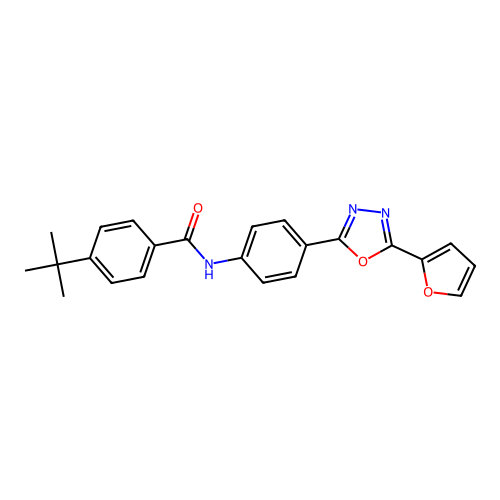 4-tert-butyl-N-[4-[5-(furan-2-yl)-1,3,4-oxadiazol-2-yl]phenyl]benzamide structure