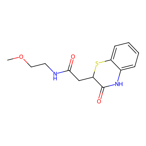 N-(2-methoxyethyl)-2-(3-oxo-4H-1,4-benzothiazin-2-yl)acetamide structure