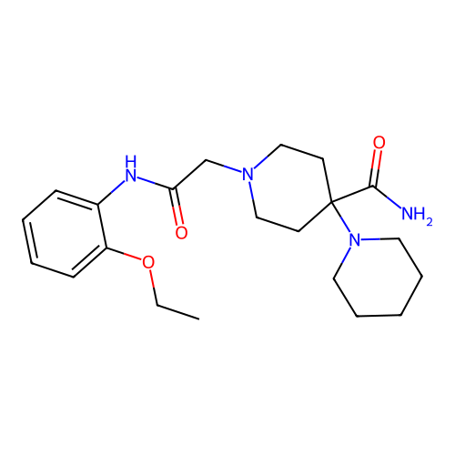 1-{[N-(2-ethoxyphenyl)carbamoyl]methyl}-4-piperidylpiperidine-4-carboxamide structure