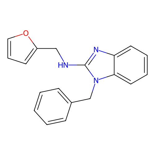 1-benzyl-N-[(furan-2-yl)methyl]-1H-1,3-benzodiazol-2-amine structure