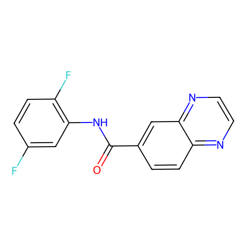 N-(2,5-difluorophenyl)quinoxaline-6-carboxamide structure