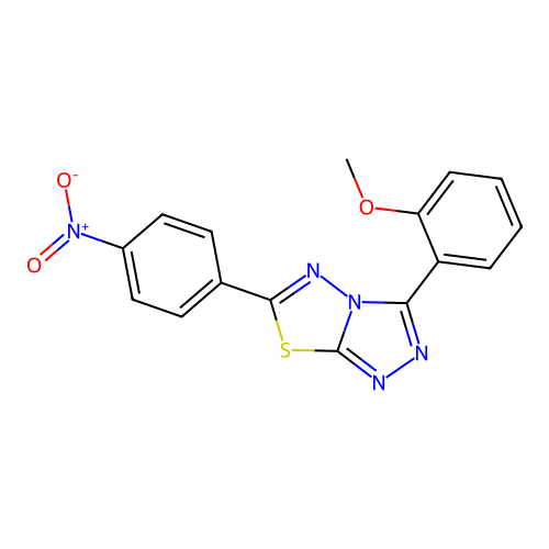 3-(2-Methoxyphenyl)-6-(4-nitrophenyl)-[1,2,4]triazolo[3,4-b][1,3,4]thiadiazole structure