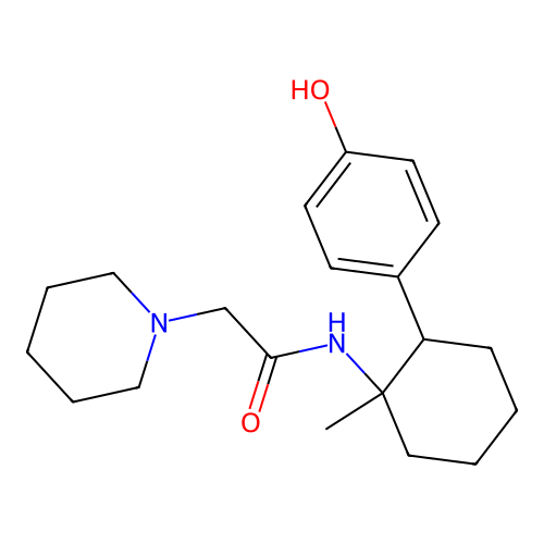 1-Piperidineacetamide, N-[2-(4-hydroxyphenyl)-1-methylcyclohexyl]- structure