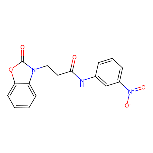 N-(3-nitrophenyl)-3-(2-oxo-1,3-benzoxazol-3(2H)-yl)propanamide structure