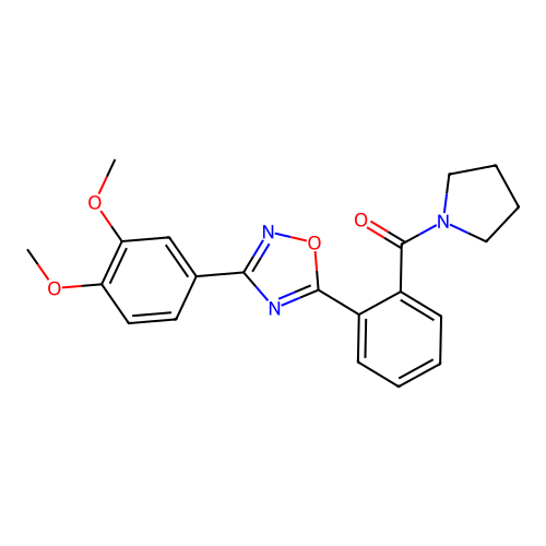 [2-[3-(3,4-dimethoxyphenyl)-1,2,4-oxadiazol-5-yl]phenyl]-pyrrolidin-1-ylmethanone structure