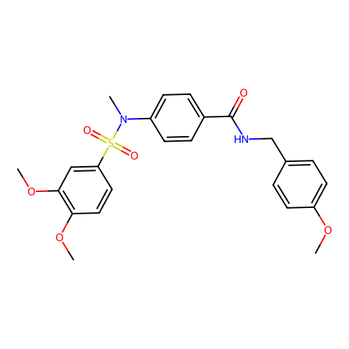 4-[(3,4-dimethoxyphenyl)sulfonyl-methylamino]-N-[(4-methoxyphenyl)methyl]benzamide structure