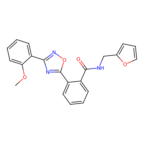 N-(furan-2-ylmethyl)-2-[3-(2-methoxyphenyl)-1,2,4-oxadiazol-5-yl]benzamide structure